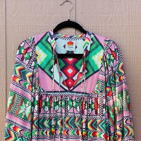 Farm Rio Colorful Geometric Patterned Dress - Picture 2 of 15